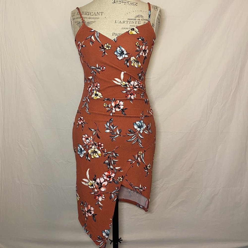 Peachy Coral Floral Dress